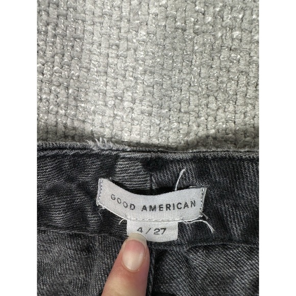 Good American Jeans Womens 27/4 Black Good Heritage Straight Stretch GNDU999BT - Picture 9 of 14